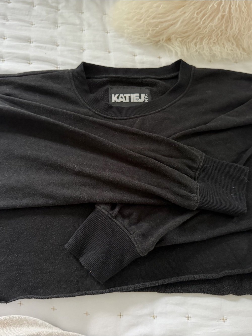 Katie J NYC Black Kids cropped oversized sweatshirt